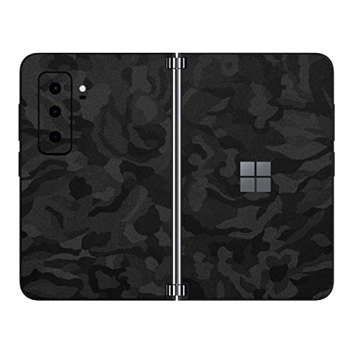 SopiGuard Sticker Skin for 2021 Microsoft Surface Duo 2 2nd Gen Edge-to-Edge Front and Rear Panels Vinyl Decal (Camo Black)