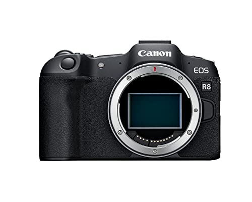 Canon EOS R8 Mirrorless Camera (Body Only), Full-Frame Hybrid Camera, 24.2 Megapixel CMOS Image Sensor, 4K Video, Content Creator Camera, Black