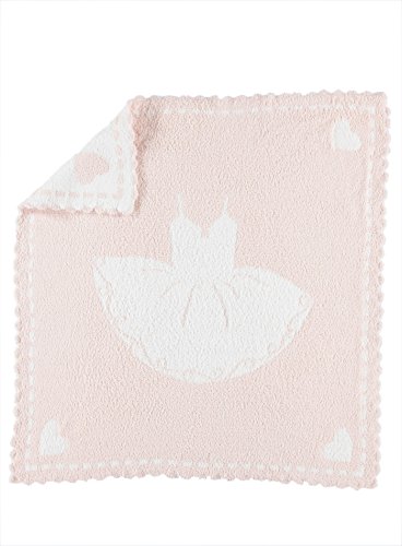 Barefoot Dreams CozyChic Scalloped Receiving Blanket - Pink & Tutu,30' x 32'