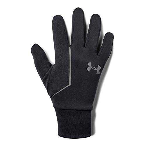 Under Armour Men's ColdGear Infrared Run Liner Gloves , Black (001)/Silver , Large