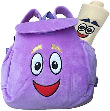 Plushy the Explorer Backpacks with Map Stuff for Boys, and Girls,Cute Purple Toddler Bag Holiday Gifts (purple)