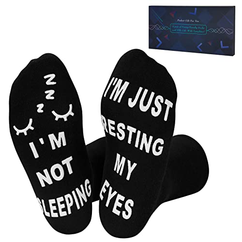 Fathers Day Dad Gifts for Him, Birthday Gifts for Mens Dad Socks Gifts Husband Grandpa Gifts, Funny Socks Im Not Sleeping