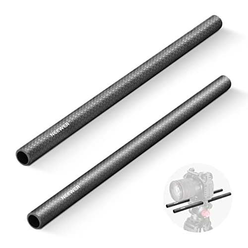 NEEWER 15mm Carbon Fiber Extension Rods 11.8'/30cm Compatible with SmallRig Compatible with Tilta 15mm Rod Rail Support System, DSLR Shoulder Rig, Camera Stabilizer Cage, Matte Box, Base Plate, SR002