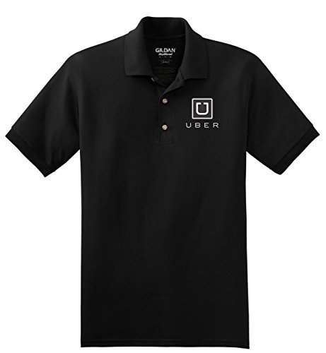 HAND EMBROIDERED UBER BLACK POLO SHIRT