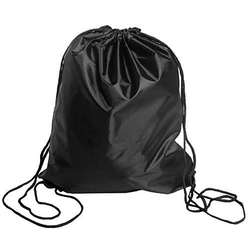 BINGONE Drawstring Bag Folding Backpack Storage Black