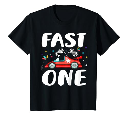 Race Car 1st Birthday Fast One This Little Racer Is One Year T-Shirt