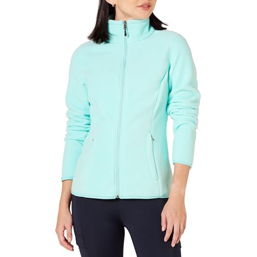 Amazon Essentials Women's Classic-Fit Full-Zip Polar Soft Fleece Jacket (Available in Plus Size), Aqua Blue, Large