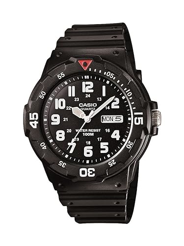 Casio Men's Quartz Day-Date Indicator Black Resin Dive Watch (Model: MRW200H-1BV)