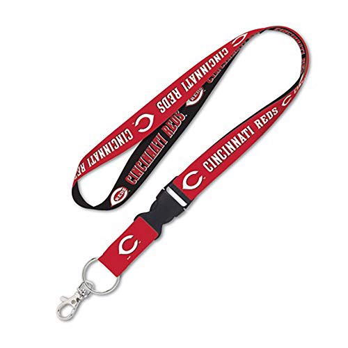 WinCraft Cincinnati Reds Lanyard with Detachable Buckle, 1' - Black and Red