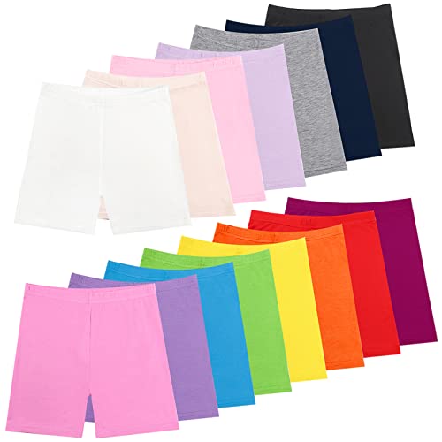 HOLLHOFF 15 Pack Girls Dance Shorts 4-5T, 15 Color Bike Short Breathable and Safety for Playgrounds and Gymnastics Multi