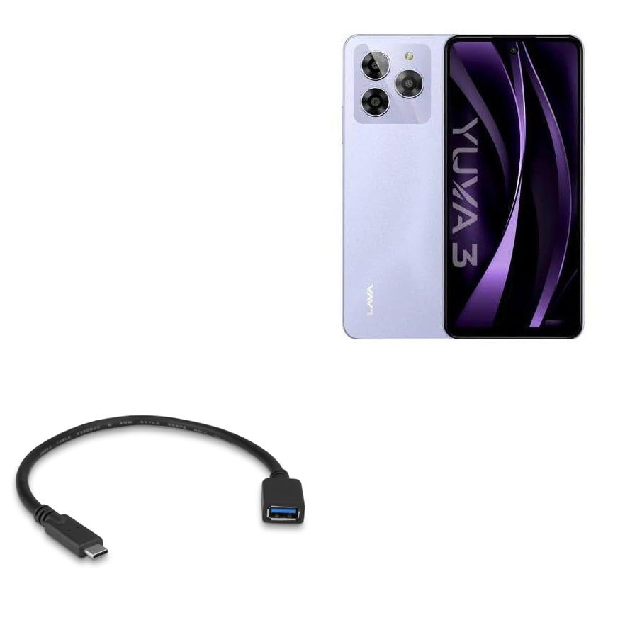 BoxWave Cable Compatible with Lava Yuva 3 - USB Expansion Adapter, Add USB Connected Hardware to Your Phone