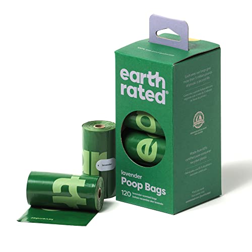 Earth Rated Dog Poop Bags, Guaranteed Leak Proof and Extra Thick Waste Bag Refill Rolls For Dogs, Lavender Scented, 120 Count
