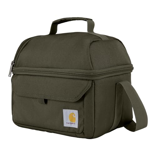 Carhartt Insulated 12 Can Two Compartment Lunch Cooler, Fully-Insulated Lunch Box, Dual Compartment (Tarmac)