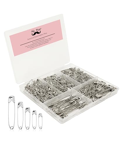 Mr. Pen- Safety Pins, Safety Pins Assorted, 300 Pack, Silver, Assorted Safety Pins, Safety Pin, Small Safety Pins, Safety Pins Bulk, Large Safety Pins, Safety Pins for Clothes