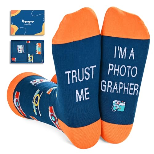 HAPPYPOP Unisex Photography Socks Photographer Socks Camera Socks, Photographer Gifts Cool Gifts For Photographers Photography Gifts Camera Gifts
