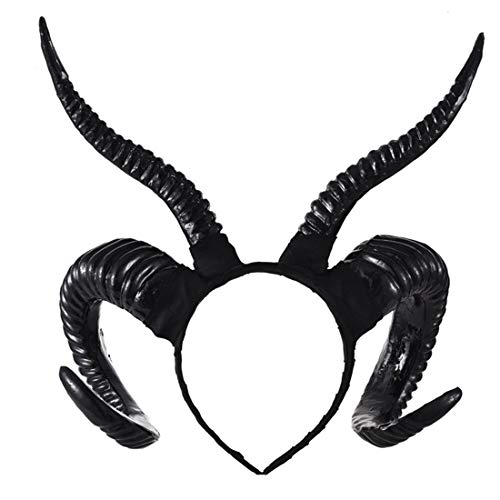 Qhome Gothic Antelope Sheep Horn Hoop Headband Forest Animal Aries Exhibition Cosplay Deluxe Costume Horns