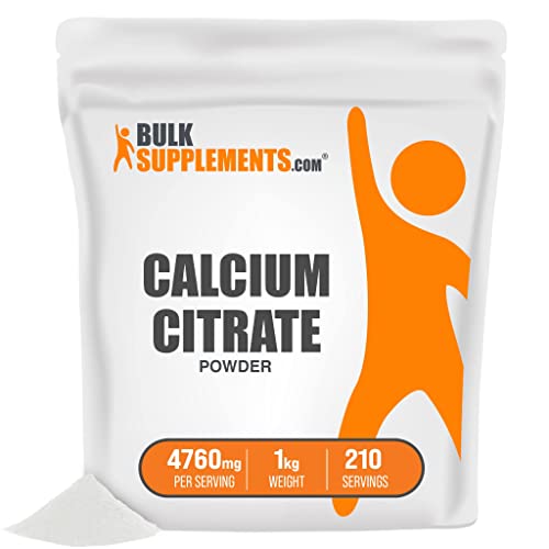 BulkSupplements.com Calcium Citrate Powder - Calcium Citrate Supplement, Calcium Citrate 1000mg - High Absorption, for Bone Health, 4500mg (1000mg Calcium) per Serving, 1kg (2.2 lbs)