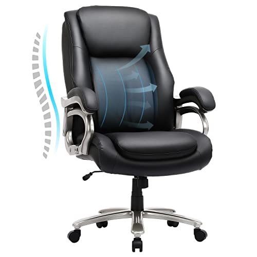 COLAMY 5103-Black Big and Tall Office Chair, 33.86D x 28.74W x 46.85H in, Black