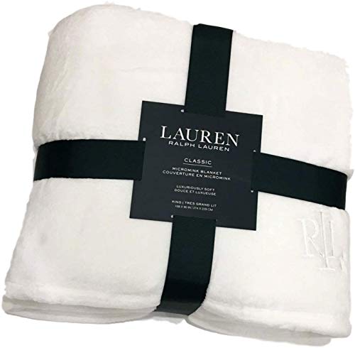 Lauren Ralph Lauren Micromink Plush 108' X 90' King Blanket Hollywood Cream