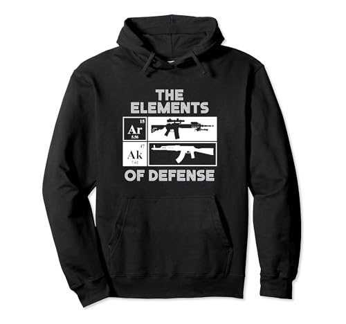 AR15 AK47 Elements of Defense Periodic Table Pullover Hoodie