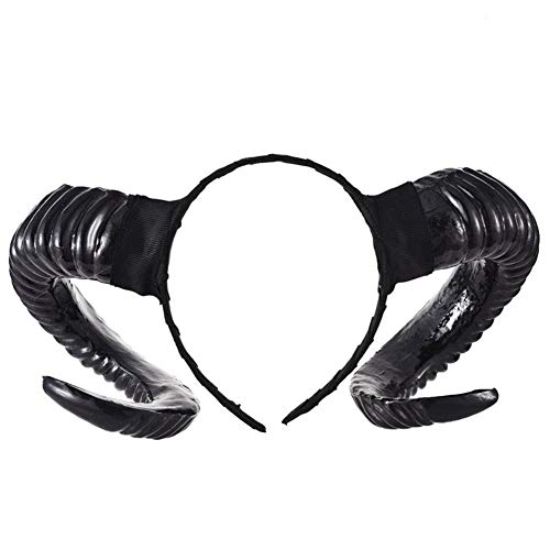 Gothic Demon Goat Sheep Horn Headband Forest Animal Photography Props Evil Cosplay Costumes Halloween Hair Hoop