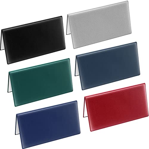 Geyoga 6 Pcs Vinyl Checkbook Cover Personal Top Tear Checkbook Cover Holder Vinyl Checkbook Holder Checkbook Case for Check (Classic Color)
