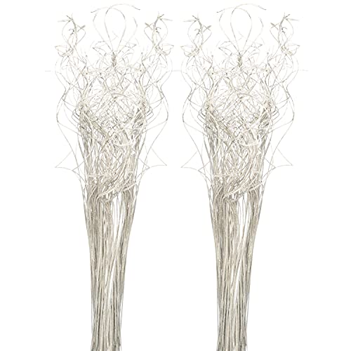 Royal Imports Sparkle Glitter Curly Ting Ting Branches Vase Filler for Wedding, Holiday & Home Decoration, 26”, 75 Stems (Iridescent White)