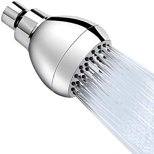Aisoso High Pressure Shower Head 3 Inches Anti-clog Anti-leak Fixed Showerhead Chrome with Adjustable Swivel Brass Ball Joint for Relaxing and Comfortable Shower Experience