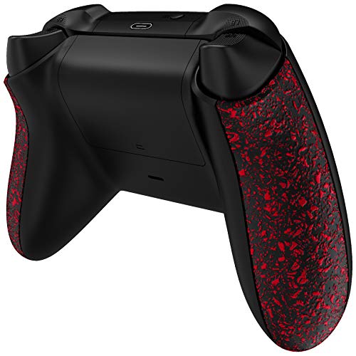 eXtremeRate Controller Grip Cover for Xbox Core, Textured Red Non-Slip Improvement Back Panels Accessories, Replacement Side Rails Shell for Xbox Series X & S Controller [Controller Excluded]