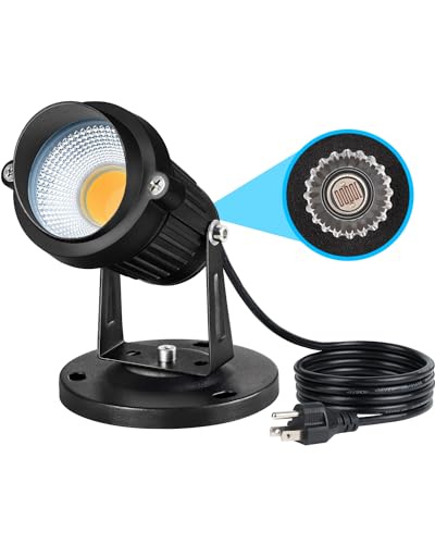 SUNVIE Dusk to Dawn Outdoor Lighting 120V LED Spot Lights Outdoor Landscape Spotlights with Photocell Sensor Waterproof Outdoor Spot Lights for Yard 7W Outdoor Spotlight Flag Light for Garden Tree