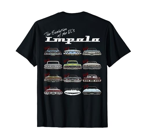 Evolution of the 60s Impala,1960,Hot Rod,Muscle Car,mashup T-Shirt