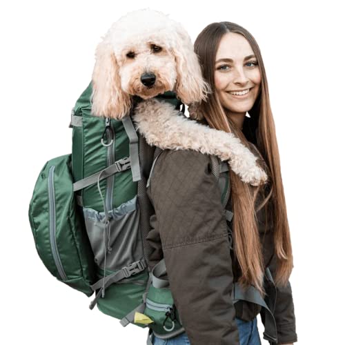 K9 Sport Sack | Kolossus Dog Carrier Backpack for Small and Medium Pets | Front Facing Adjustable Dog Backpack Carrier | Fully Ventilated | Veterinarian Approved (XX-Large, Kolossus - Green)