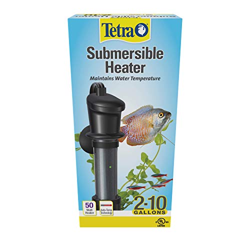 Tetra HT Submersible Aquarium Heater With Electronic Thermostat, 50-Watt, 2-10 Gallon