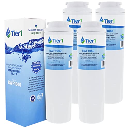 Tier1 UKF8001 Refrigerator Water Filter 4-pk | Replacement for Whirlpool Filter 4, EveryDrop EDR4RXD1, 4396395, Maytag UKF8001, FMM-2, UKF8001AXX-750, 469006, Fridge Filter