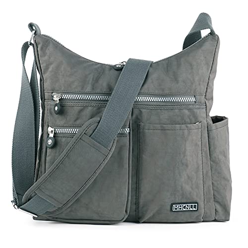 MHCNLL Crossbody Bag with Anti Theft RFID Pocket - Women Lightweight Water-Resistant Purse (Dark gray)
