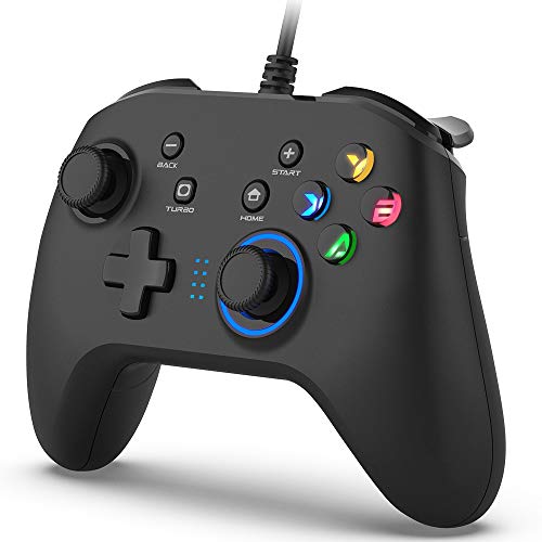 Wired Gaming Controller, Joystick Gamepad with Dual-Vibration PC Game Controller Compatible with PS3, Switch, Windows 10/8/7 PC, Laptop, TV Box, Android Mobile Phones, 6.5 ft USB Cable
