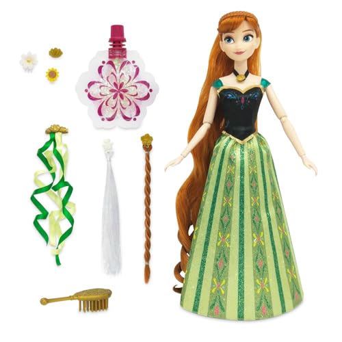 Disney Store Official Anna Hair Play Doll – Frozen - 11 inch - Interactive Hairstyling Fun - Recreate Enchanted Looks for Frozen Fans & Collectors - Durable & Kid-Friendly