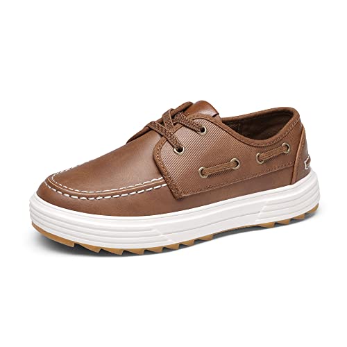 Bruno Marc Boy's Boat Shoes Slip on Loafers Casual Dress School Shoes, Brown, Size 13, SBLS2336K