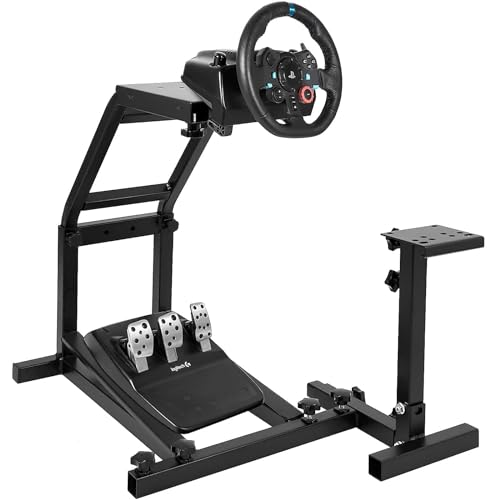 CXRCY Racing Wheel Stand Compatible with Logitech G920 G29 G27 G25 Pro Driving Simulator Cockpit Height Adjustable Gaming Racing Simulator Wheel Stand