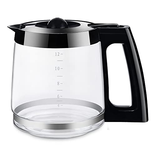 Ulrempart 12-Cup Replacement Coffee Carafe Pot Compatible with Hamilton Coffee Maker, Machine, Brewer Models 49980A, 49980Z, 49983, 49618, 46300, 46310, 49976, 49966, 49350 | Black