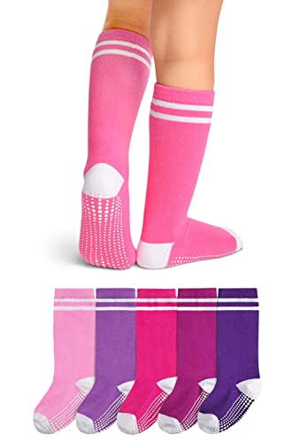 LA ACTIVE Girls Knee High Socks Cozy Warm Cotton Uniform Athletic Socks for Toddlers Dress Socks