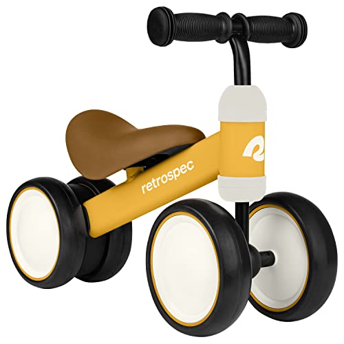 Retrospec Cricket Baby Walker Balance Bike with 4 Wheels for Ages 12-24 Months - Toddler Bicycle Toy for 1 Year Old’s - Ride On Toys for Boys and Girls - One Size (Sunflower)