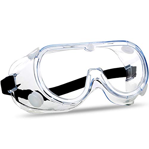 Super More Anti-Fog Protective Safety Goggles Clear Lens Wide-Vision Adjustable Chemical Splash Eye Protection Soft Lightweight Eyewear