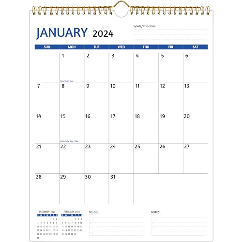 Wall Calendar 2024-2025 – Calendar 2024-2025 Wall, 18 Monthly Calendar, Jan 2024 - Jun 2025, 11.5 x 14.5 In, 2024 Calendar with Large Blocks, Thick Paper, Holidays, To-do ＆ Notes, Great for Organizing