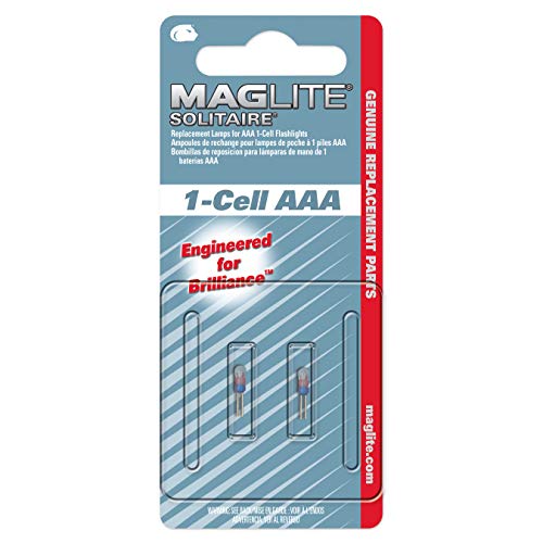 Maglite Replacement Lamps for Solitaire 1-Cell AAA Flashlight, 2 pk