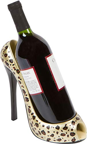 Hilarious Home High Heel Wine Bottle Holder - Stylish Conversation Starter Wine Rack (Leopard Print)