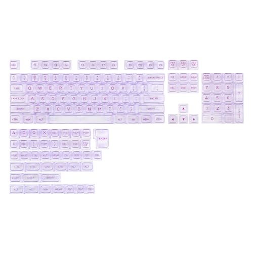 KiiBOOM Transparent PC Keycaps Set, 146 Keys ASA Profile ANSI ISO Layout RGB Shine Through Keycaps for Mechanical Keyboard, Compatible with Mx Switches (Purple)