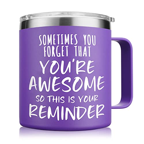 NOWWISH Inspirational Gift for Women - You're Awesome Coffee Mug - Mothers Day Gifts, Birthday, Easter Gifts,Thank You Gifts, Show love to Mom, Wife with this Funny Present. Purple