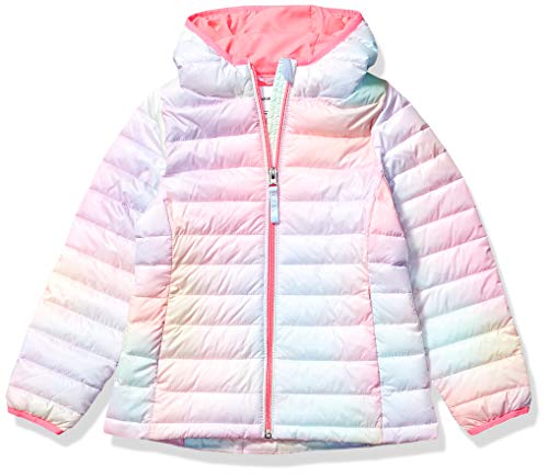 Amazon Essentials Toddler Girls' Lightweight Water-Resistant Packable Hooded Puffer Jacket, Pink Ombre, 2T