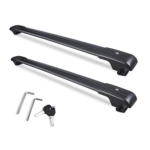 Max Loading 260lb Heavy Duty Lockable Roof Rack Cross Bars Replacement for Forester 2014-2024/ Crosstrek 2013-2017/Impreza 2012-2021 Black Matte with Anti-Theft Locks (ONLY FIT Factory Side Rails)